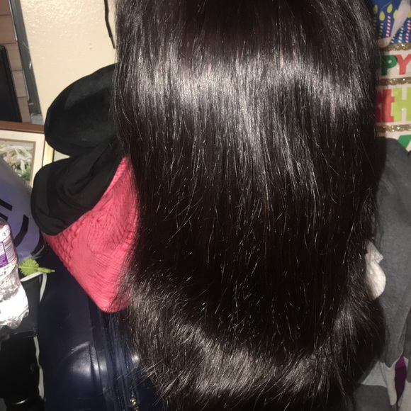 Pre-plucked natural hairline 100% straight human virgin hair lace front wig - Picture 5 of 6